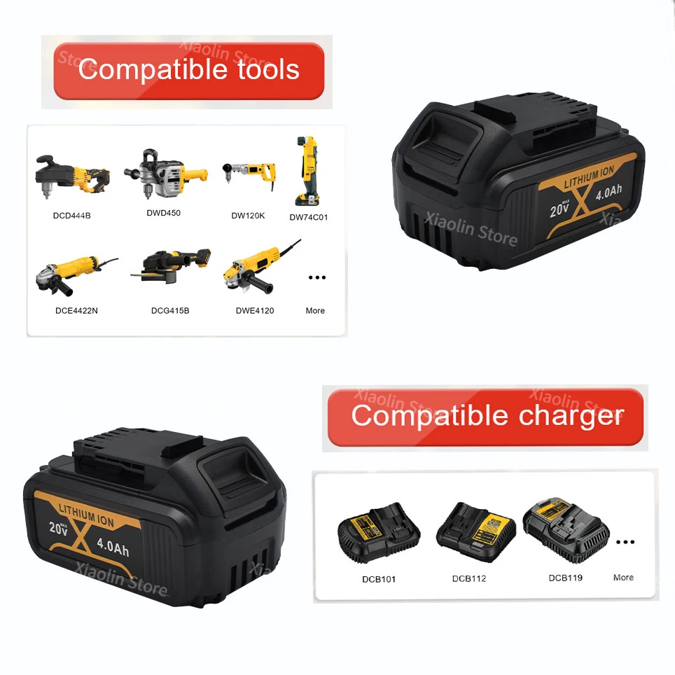 Imagem -04 - Bateria Recarregável das Ferramentas Elétricas com Led Substituição do Li-íon Dcb205 Dcb2042 20v 4.0ah Dcb206