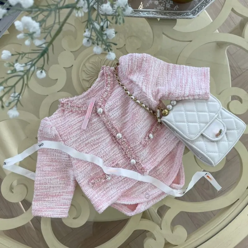 Newborn Baby Girls Elegant Clothes Sets Coat+Romper 2PCS Cardigan Vintage Infant Toddler Spring Autumn Kids Baby Clothes 6-24M