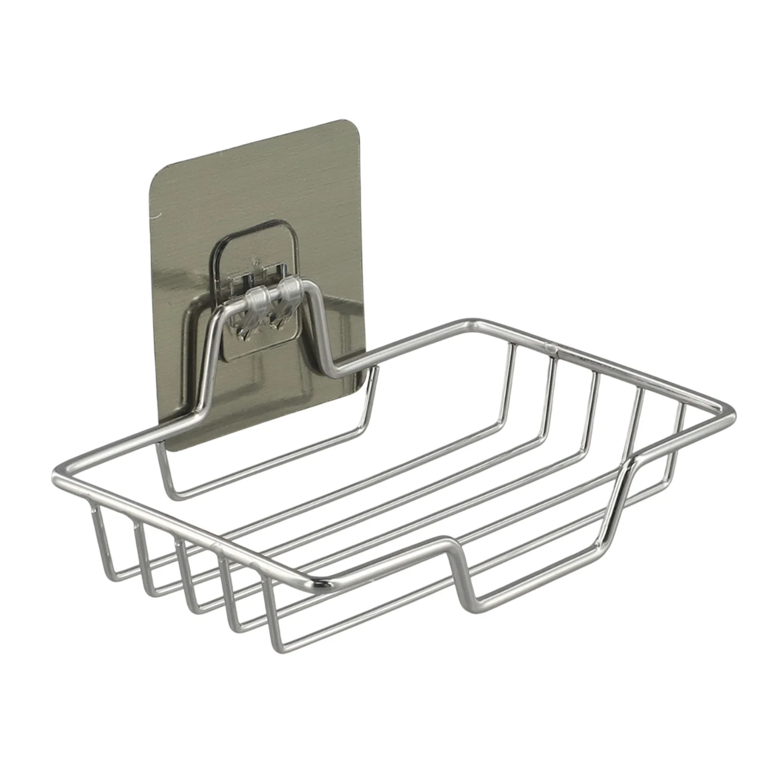 Bohrfreier Seifenhalter 1 * Badezimmer-Abflusshalterung Silber Edelstahl Wandmontierter Waschmaschinen-Badezimmerhalter