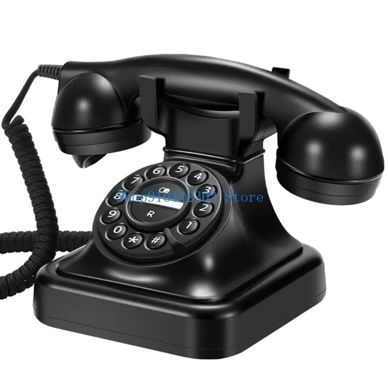 L4MD old fashions Plugs In Telephone Redial Button Functionality Classical Metal Bells Sound Corded Landline Telephones
