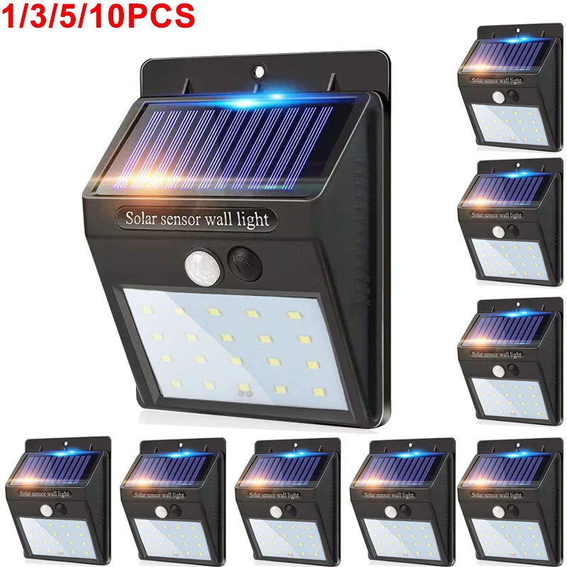 

1/2/3/5/10PCS Solar Wall Lights Outdoor Waterproof PIR Motion Sensor Garden Lamp Solar Powered LED Garage Yard Light Stair Lamp
