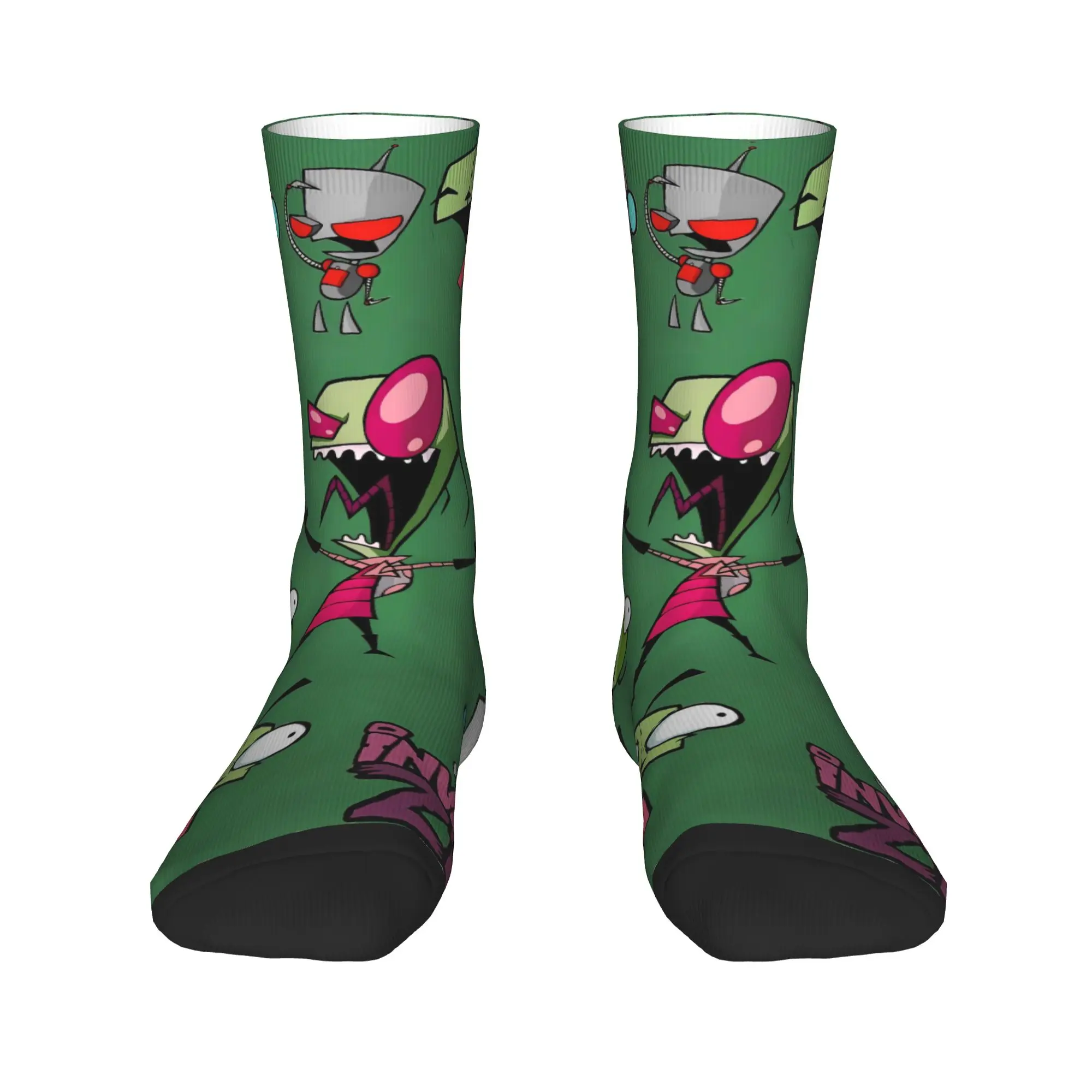 Invaders Zims Cartoon Art Stockings  Harajuku Socks Unisex Men Quality Socks Autumn Running Sports Printed Non-Slip Socks Gift