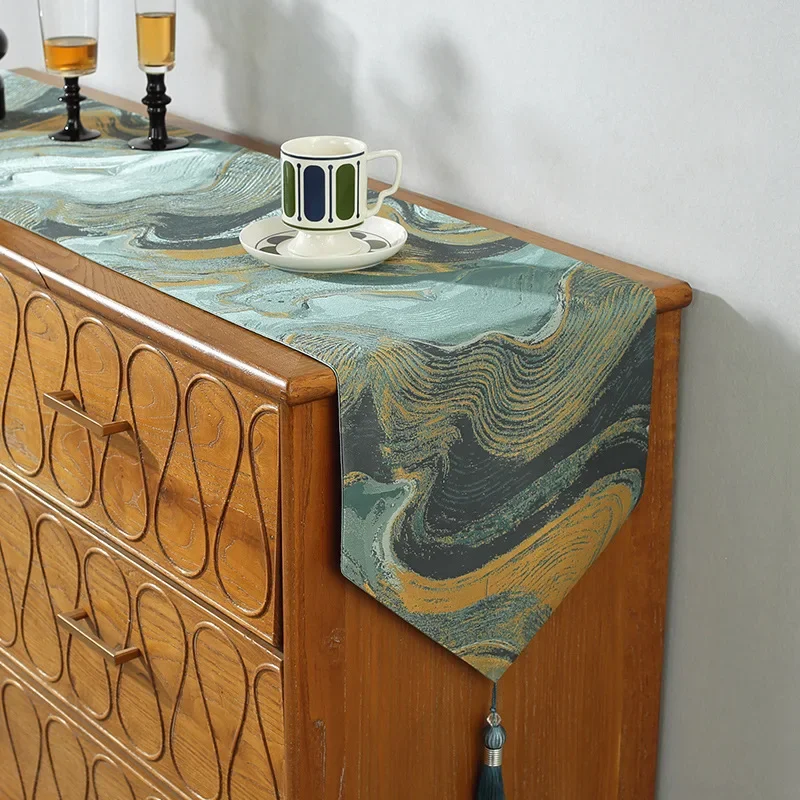 Study Desktop Coffee Table Table Runner Long Strip Tablecloth Fabric TV Cabinet Cover Cloth Bucket Cabinet Cover Cloth Tea Table