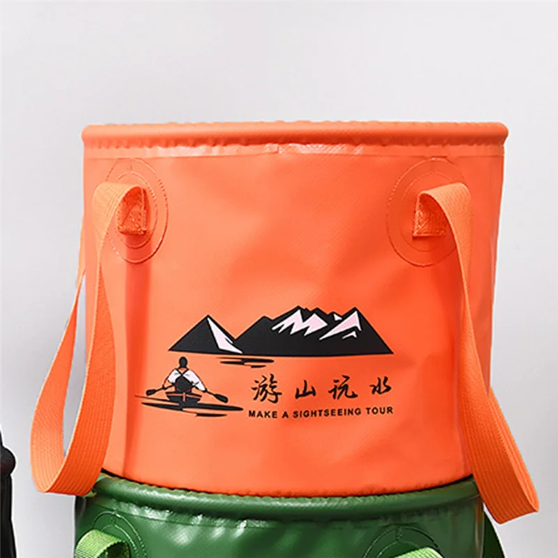 

A44M Foldable Bucket With Handle For Camping Fishing Hiking, Foldable Water Container Handbag,Portable Foldable