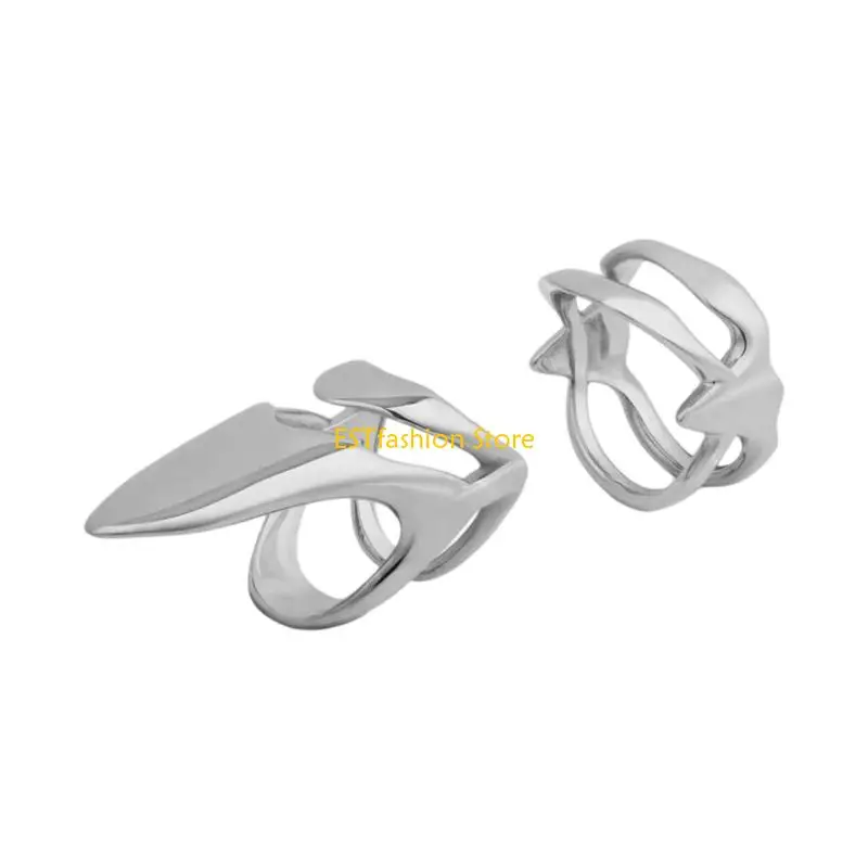 Y5GC Pack of 2 Stylish Art Rings Claw Finger Accessory Open Rings