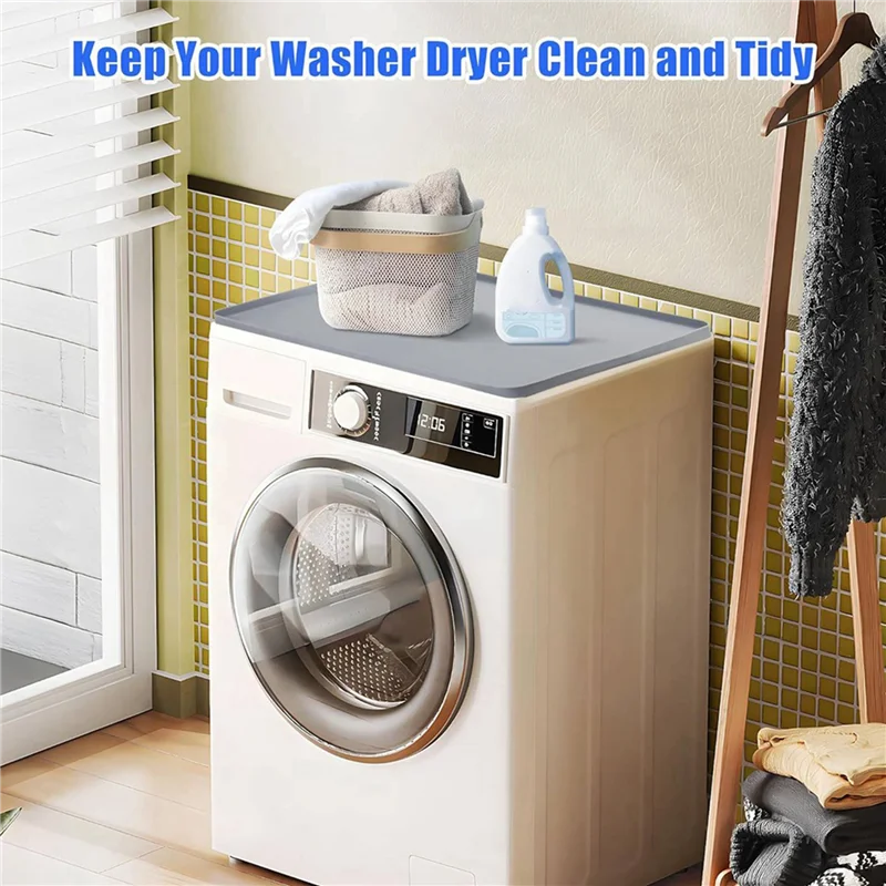 A97G 2X غسالة مجفف واقية سيليكون المطاط حصيرة 23.6X23.6 بوصة للغسالة وغطاء المجفف لأعلى المضادة للانزلاق