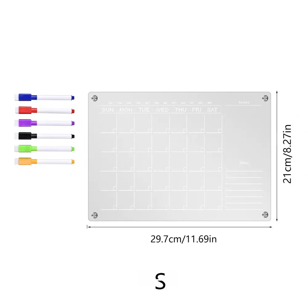 مغناطيس ثلاجة من الأكريليك الشفاف ، مخطط أسبوعي ، جدول مغناطيسي ، لوح قابل لإعادة الاستخدام ، رسالة ثلاجة ، قائمة ، أدوات ، 1.