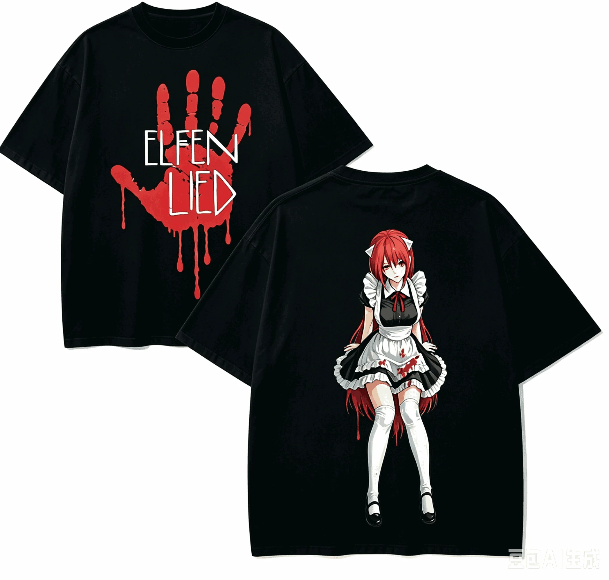 Elfen Lied Anime Lover T-shirt Harajuku Cotton New Model High Street Retro Fashion Oversized Unisex Couples high quality Couples