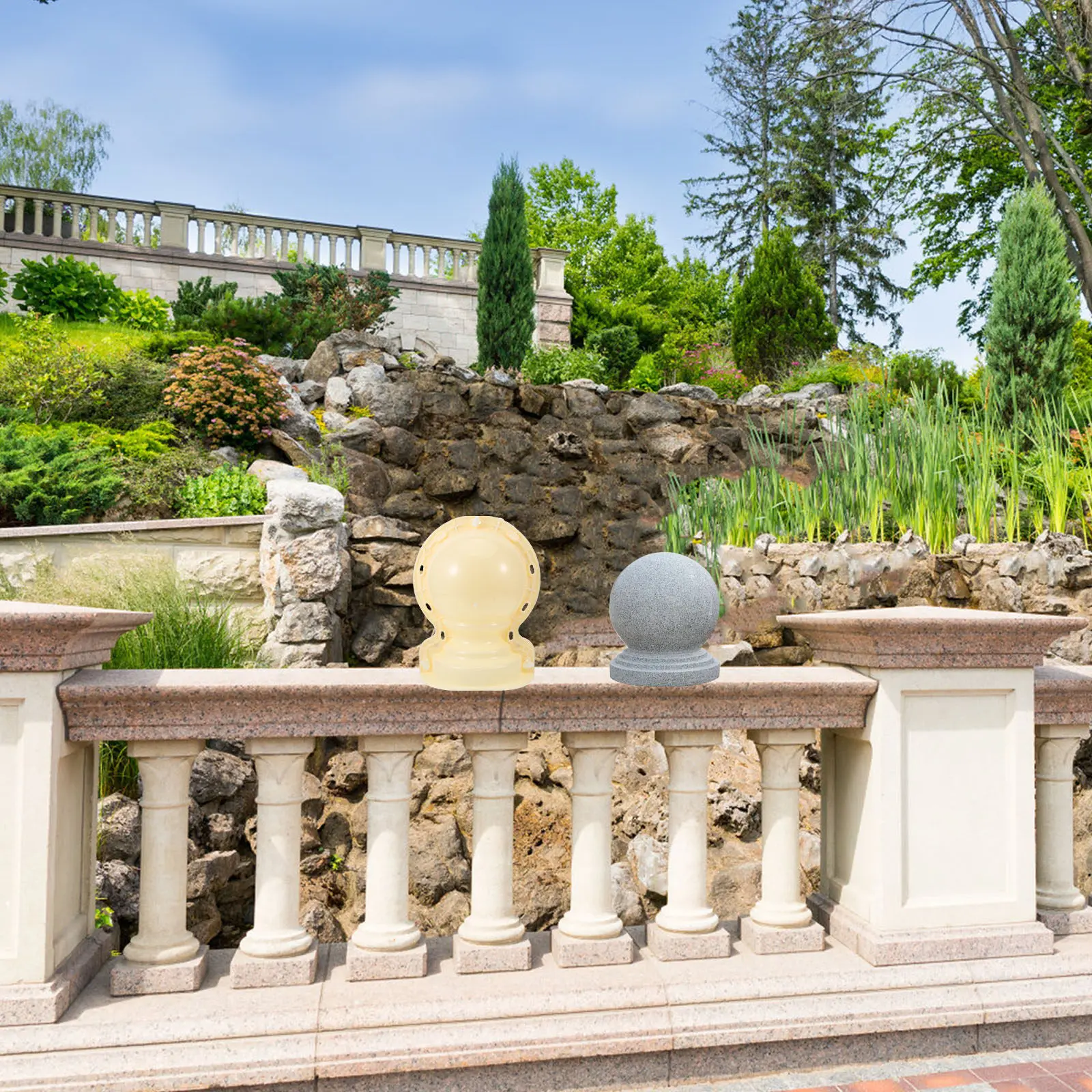 

Форма для бетонных элементов: садовый забор, колонны в римском стиле, шарообразные формы для декора дорожек и ландшафтного дизайна