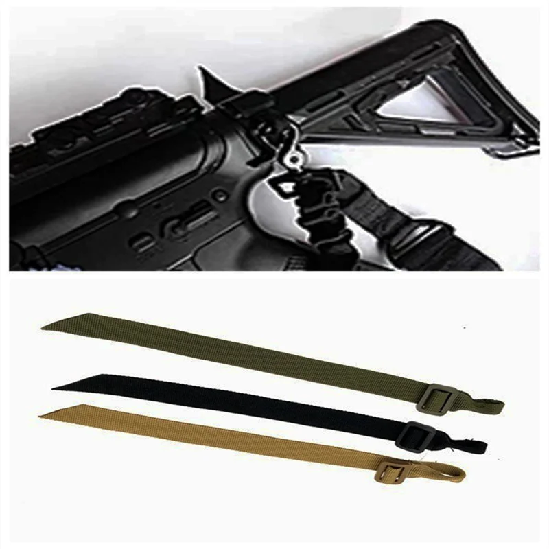 ButtStock Sling Gun Sling Loop Adapter Adjustable Nylon Shoulder Strap with D Ring EDC Belt Attachment for Hunting