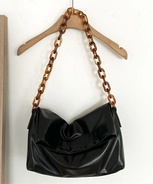 

Ins slung chain bag autumn and winter new fashion texture large capacity soft bag underarm shoulder bag female crossbody bags