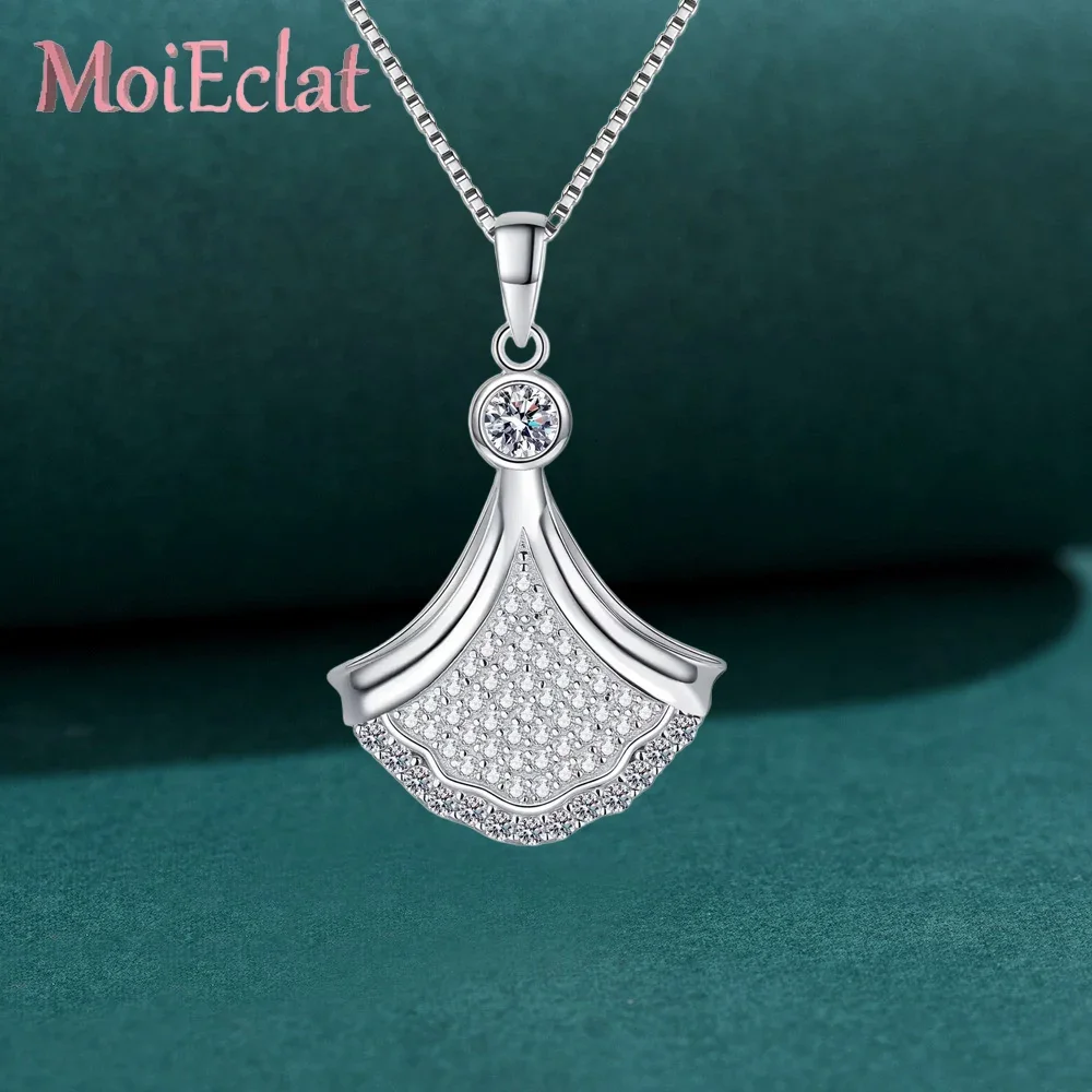 

Elegant 0.879ct Moissanite Little Skirt Pendant Necklace for Women, Classic Marquise Cut Platinum PT950 Clavicle Chain Jewelry