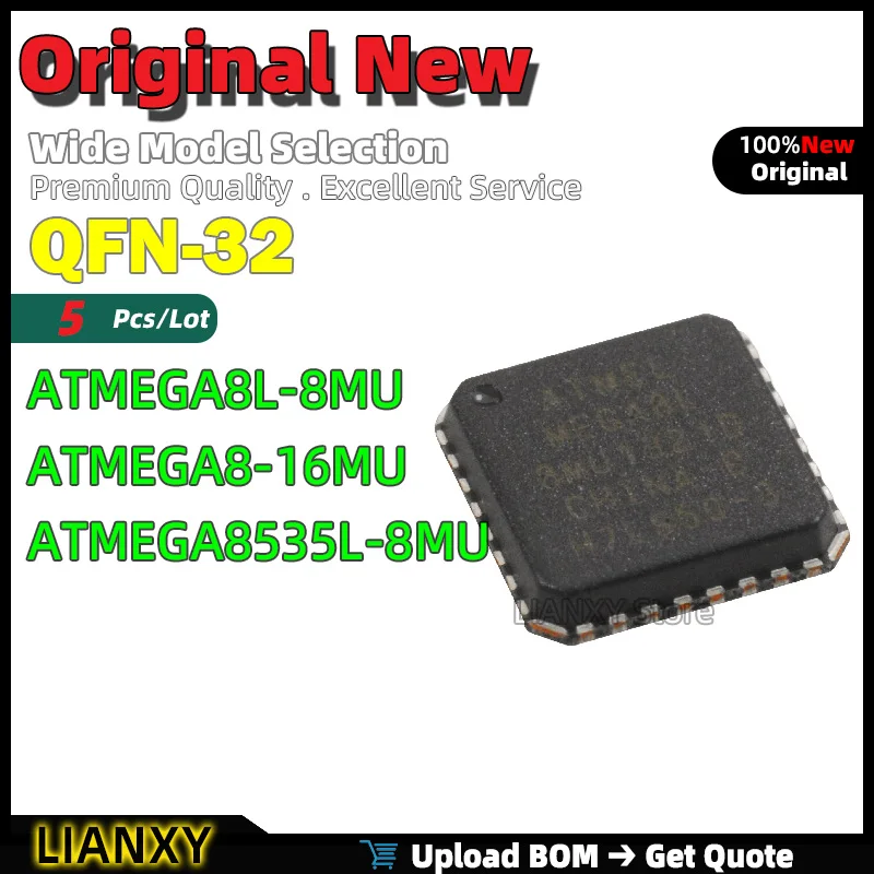 5pcs QFN-32 ATMEGA8L-8MU ATMEGA8-16MU ATMEGA8535L-8MU 8-Bit Microcontroller New Original