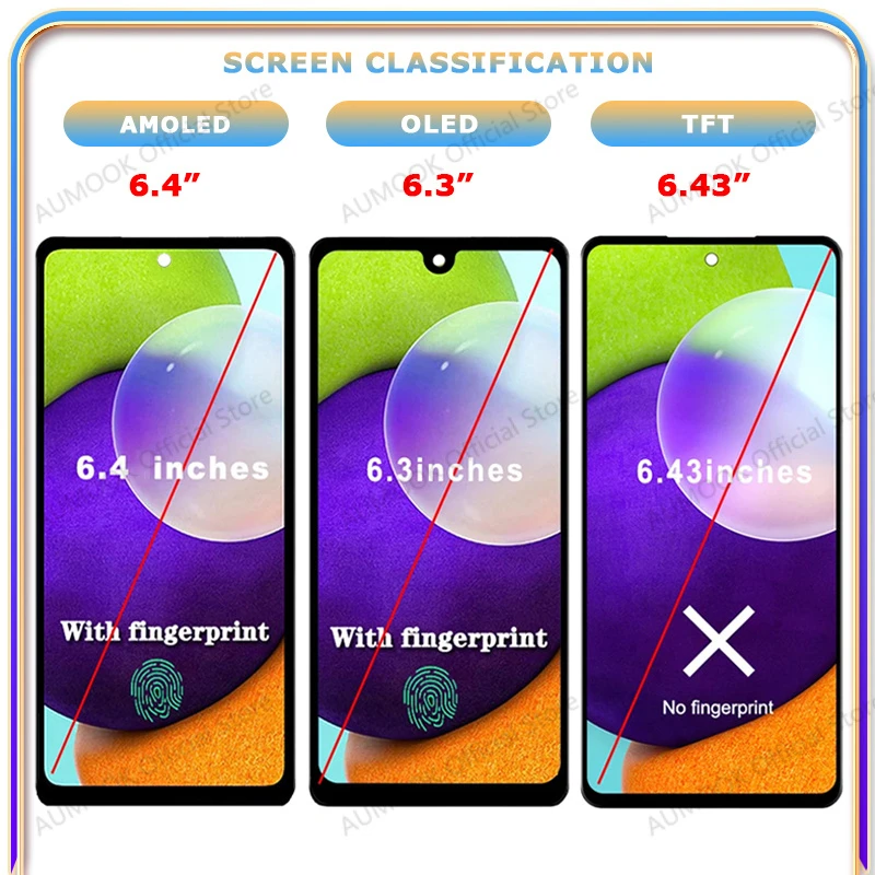 Ekran LCD do Samsung Galaxy A52 4G 5G Wyświetlacz LCD Ekran Dotykowy Digitizer Zespół A525F A525M A526B A526W A526U Części Zamienne — zdjęcie produktu 4