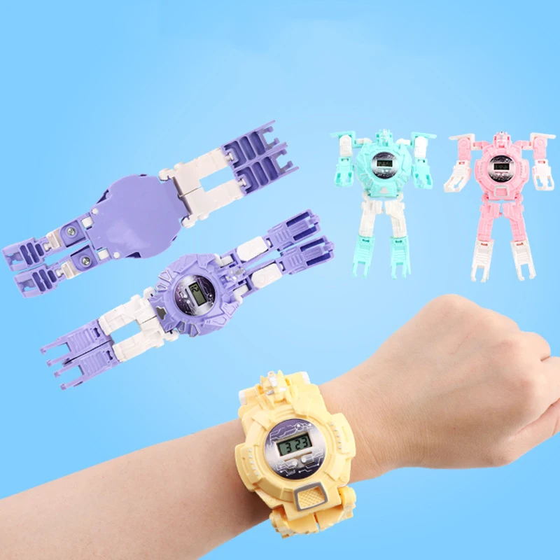 Children's Creative Deformation Robot Multifunctional Toy Watch Children's Birthday Gift School Gift Puzzle Robot Toys