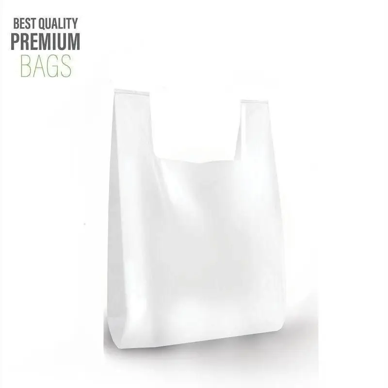 Value Pack Highly Durable White Plastic Bags With Handles, Suitable For Small Business Plastic Grocery Bags, Restaurant Bags