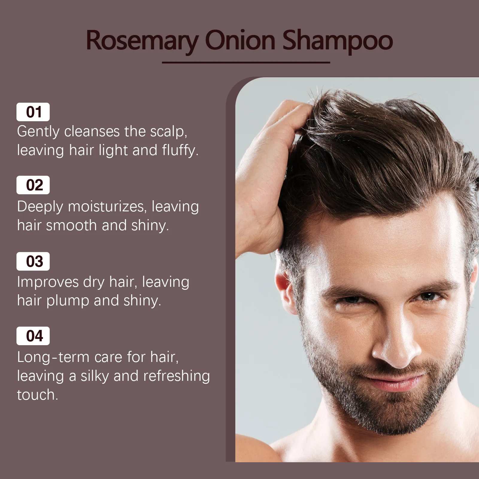 

Hoegoa 3-in-1 Rosemary Shampoo Nourish Health Root Oil Control Improve Thicken Repair Scalp Deep Clean Onion Hair Growth Shampoo