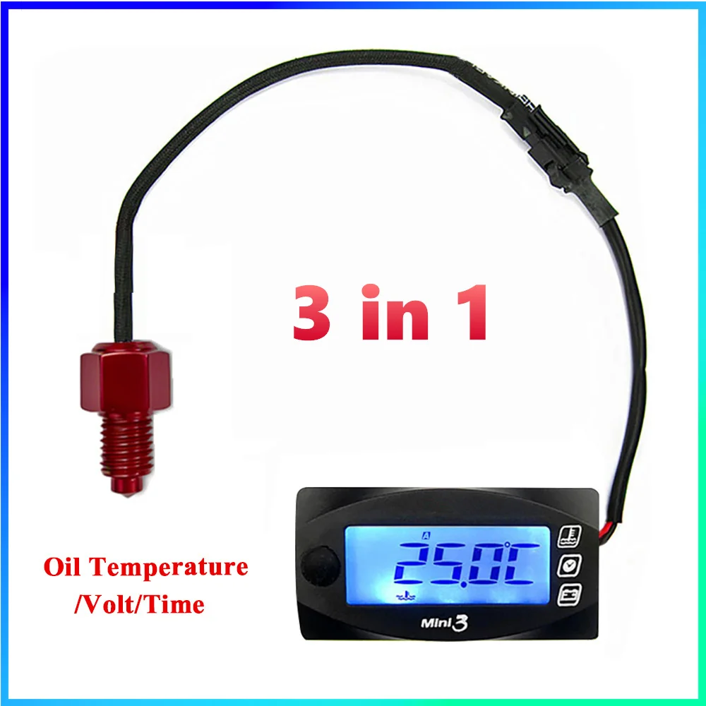 

Koso Motorcycle mini 3 oil temperature time volt gauge square digital instrument for nmax125 Universal Accessories thermometer
