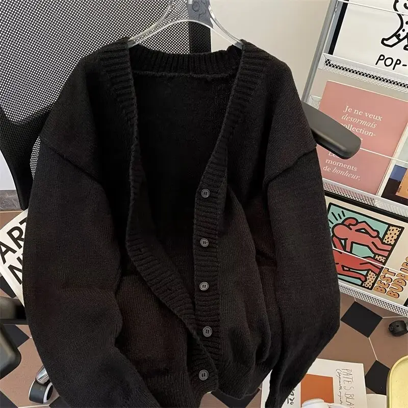Cardigan sweater autumn and winter new men's knitted sweater trend versatile lazy style line jacket