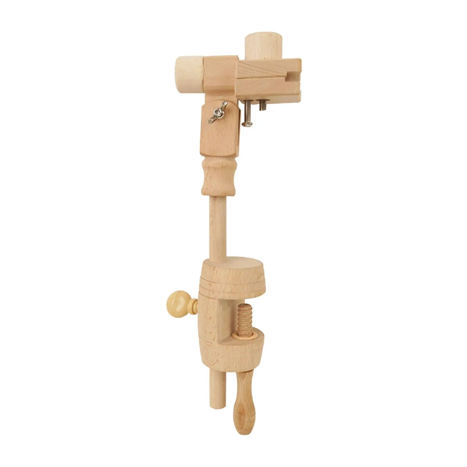 Adjustable Cross Stitch Rack Wooden Lap Table Stand Embroidery Frame Clamps for Needlework and Display Use view 2