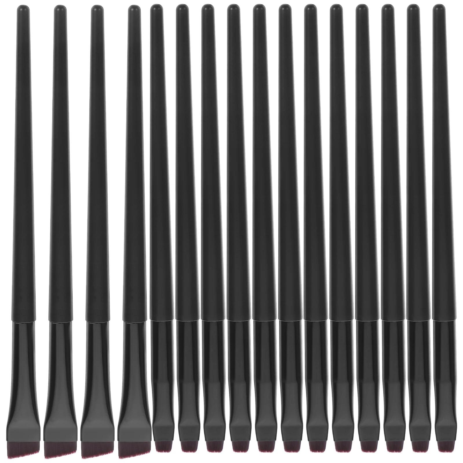 16 Pcs Lipstick Applicator Brush Eyeliner Eyebrow Portable Black Plastic Makeup for Women