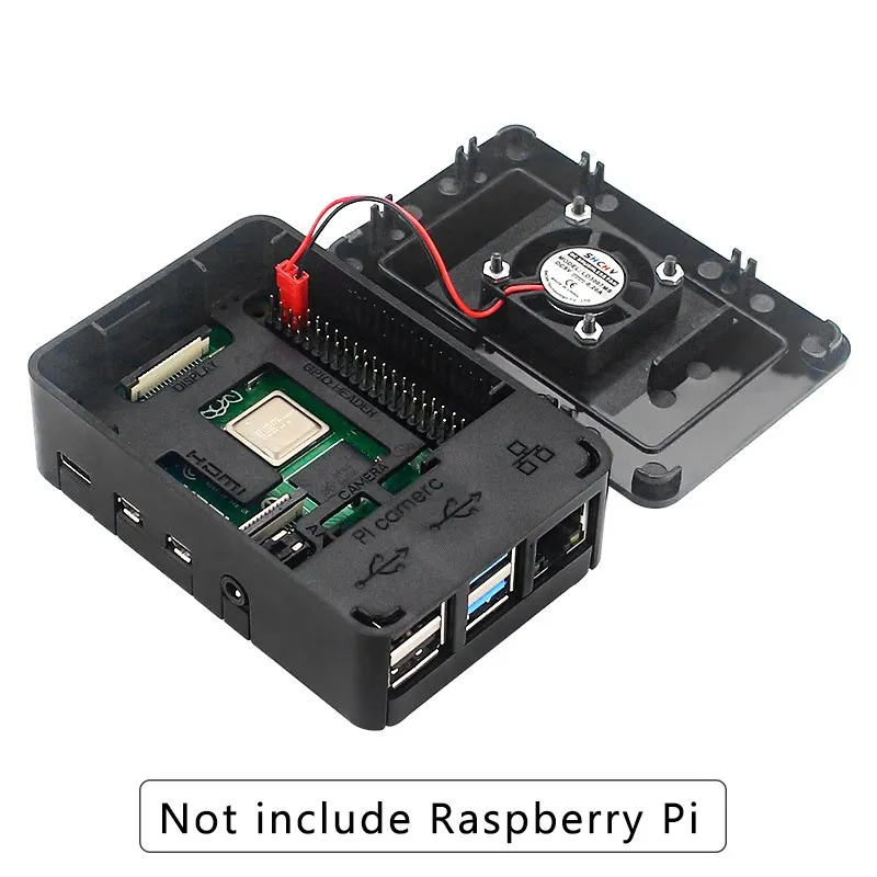 Raspberry Pi 4 ABS Case Plastic Box prtective Shell Black Housing  Optional Cooling Fan for Raspberry Pi 4