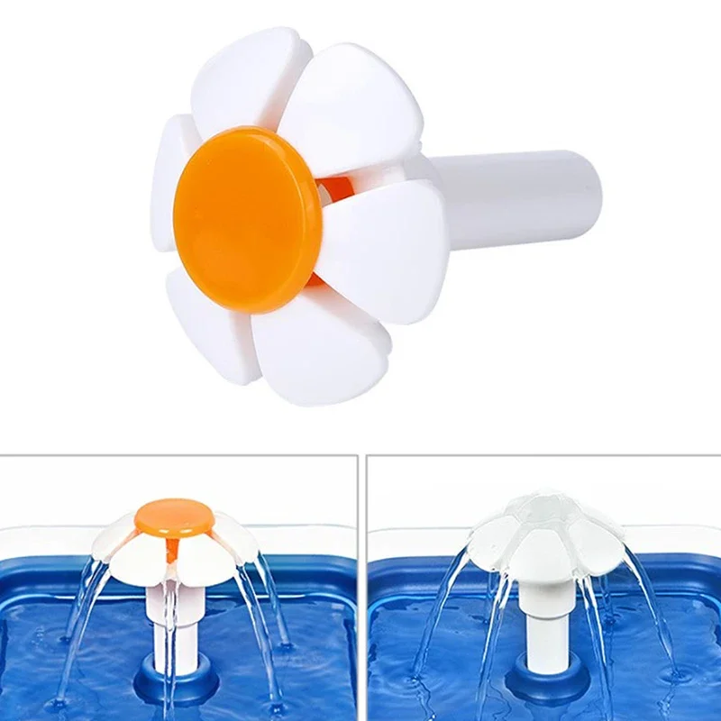 Cat Fountain Replacement Flower Nozzle Head for Dogs Round Cubic Top Water Dispenser Yellow Orange Pet water dispenser