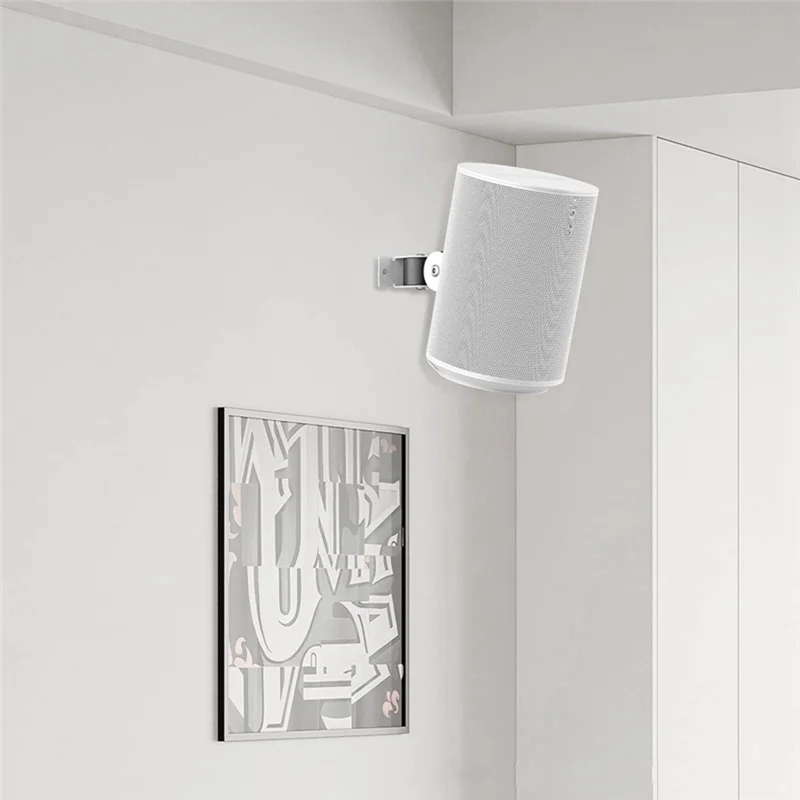 Soporte de montaje en pared para Sonos Era 100, altavoz inalámbrico, ahorro de espacio, soporte de pared de Metal para hogar inteligente, blanco