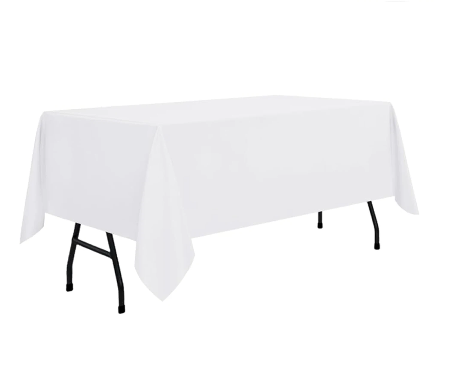 Polyester White Tablecloth Stain Wrinkle Rectangle Washable Table Cover Resistant for Dining Wedding Banquet Party Decor