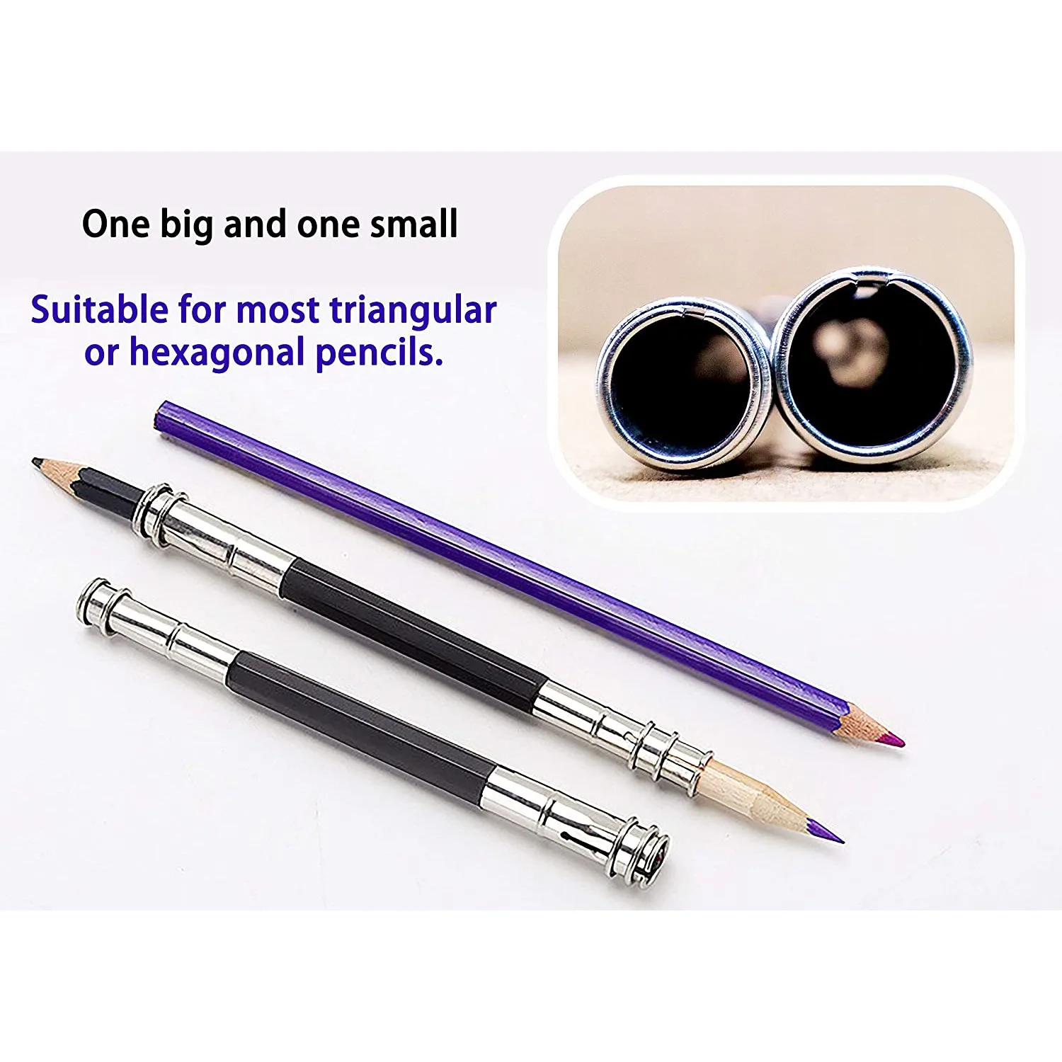 12Pcs Adjustable Dual Head Pencil Extender Holder Pencil Lengthener Length Extender Holder for School Office Supplies