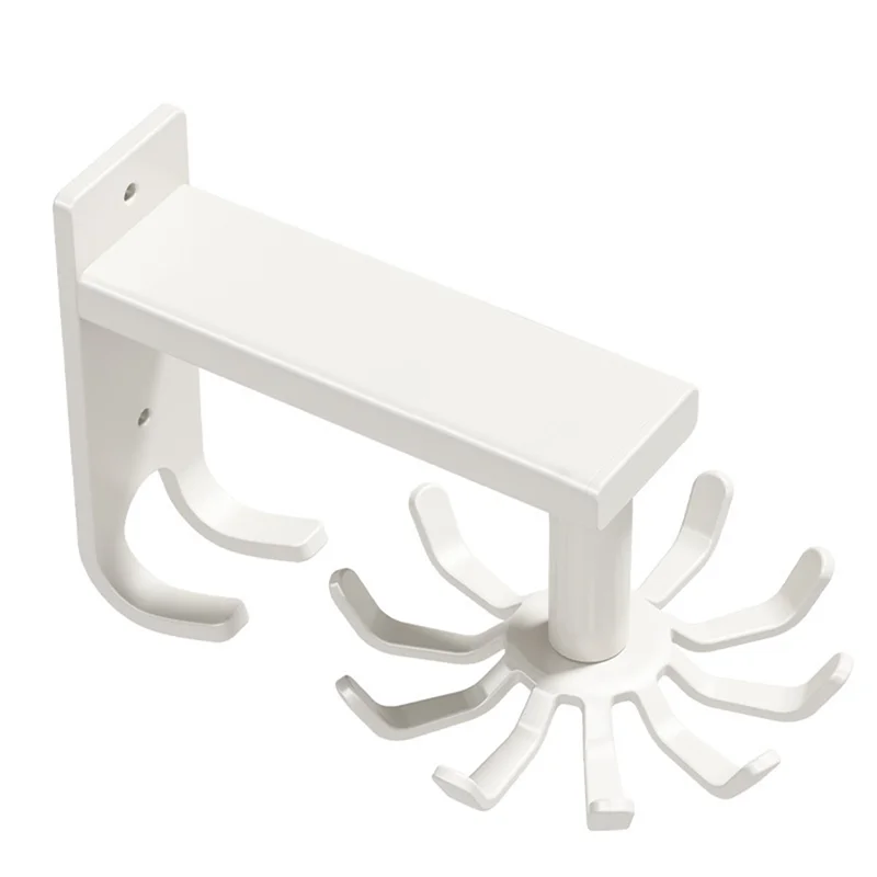 Wall Mounted Kitchen Utensil Holder With 10 Rotatable Hooks, Multifunction Cooking Organizer-A58E