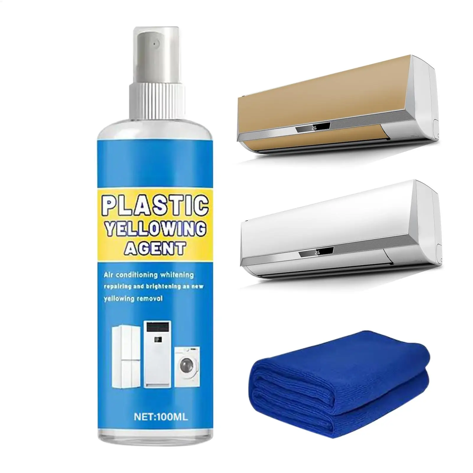 Yellowing Remover Plastic Restorer 100ml Home Appliance Surface Revitalizer Air Conditioner Refurbishment Lamp Cover Cleaner