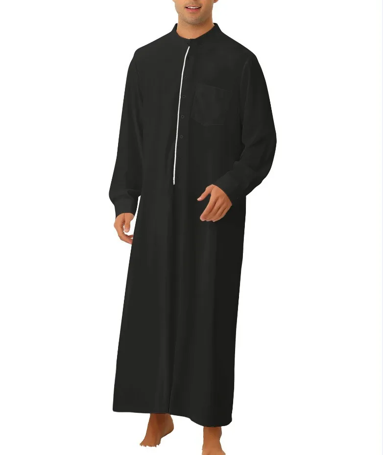 Moslim Kleding Voor Mannen Jubba Thobe Met Lange Mouwen En Pakje Grote Maat Islamitische Kleding Moslim Jurk