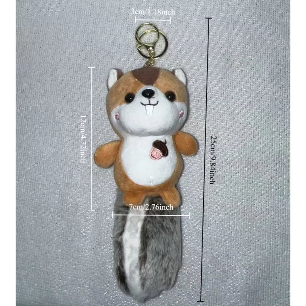 1 Pack Kawaii Squirrel Plush Toy Multicolor Simulation Animal Doll Stuffed Soft Keychain Bag Pendant Home Decor
