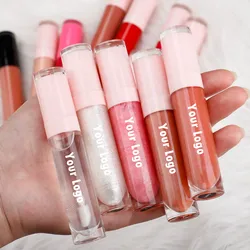 30pcs Private Label Lip Gloss Shiny Custom Logo Lip Plumping Makeup Matte Liquid Lipstick Wholesale Shimmer Lipgloss Vegan