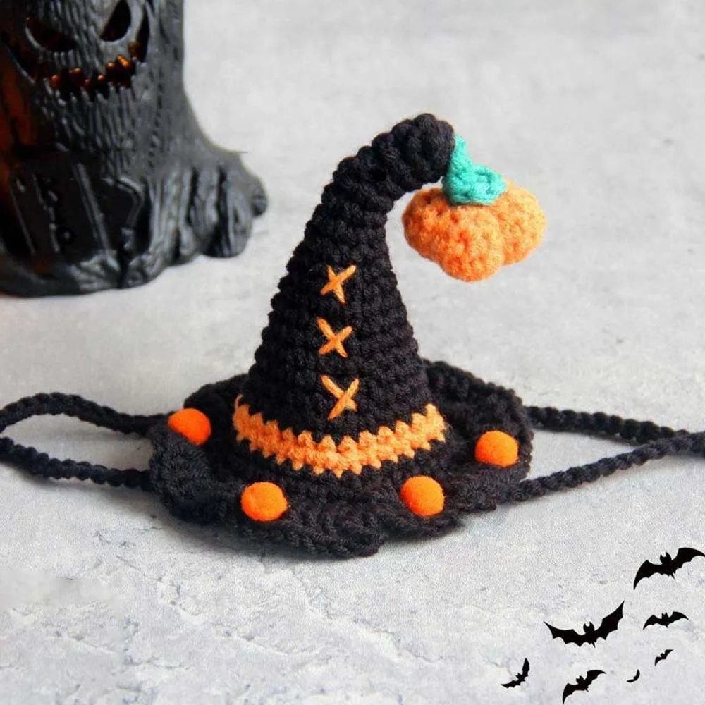 

Creative Breathable Halloween Pets Costumes Pumpkin Clothes Halloween Cat Headgear Tie Ghost Cat Woven Hat Bib Festival Party