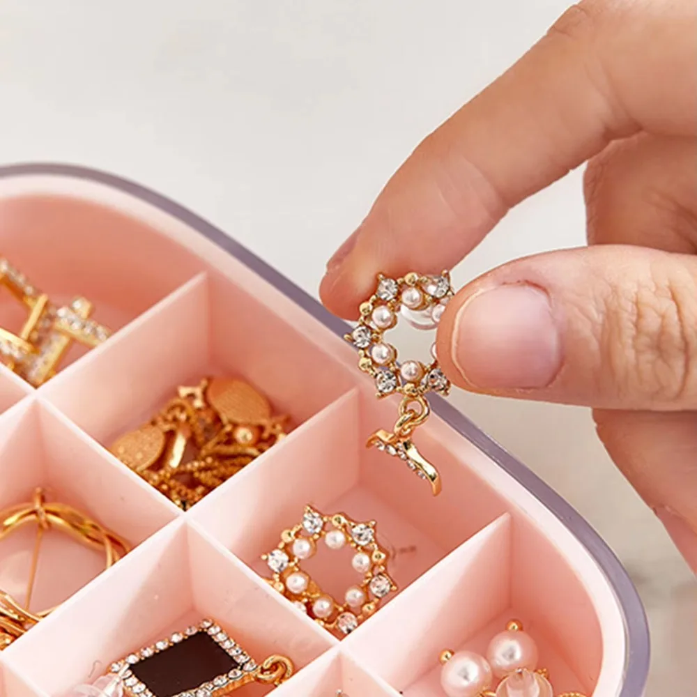 Jewelry Storage Box Large Capacity Plastic 30 Grids Space Saving Divided Jewelry Box Double Layer for Rings for Dressing Table