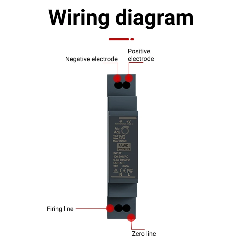 HDR-15 Series Switching Power Supply DIN Rail Type Transformer Ultrathin  Mounting DC 5V 12V 24V 36V 48V 15W