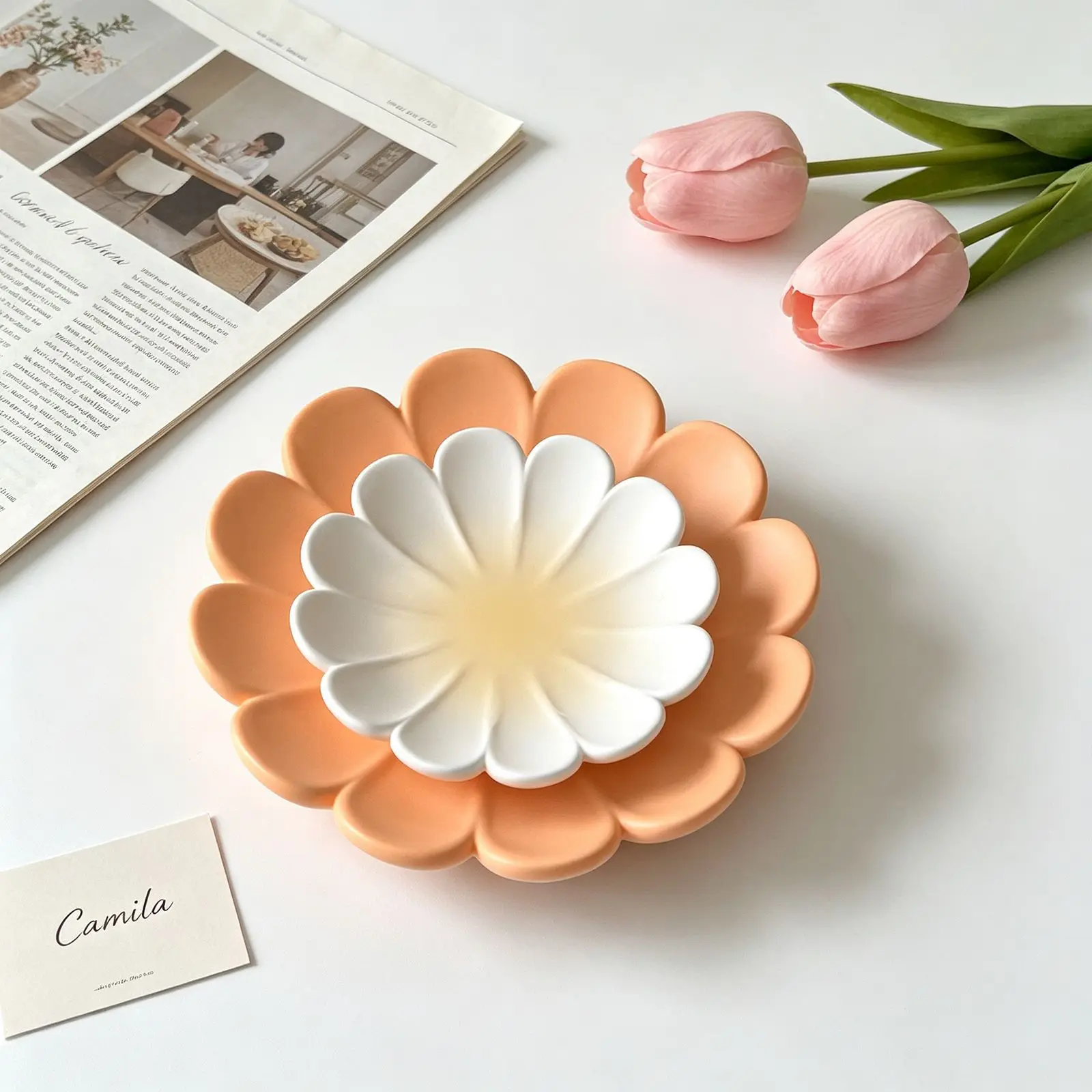 Flower Petal Tray Silicone Mold DIY Plaster Epoxy Resin Jewelry Trinket Dish Decorative Fall Thanksgiving Table Craft Supplies