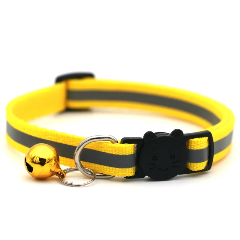 Reflective Breakaway Cat Collars with Bells Safety Buckle Kitten Collar Adjustable for Girl Cats Boy Male Cats Pet Accessories