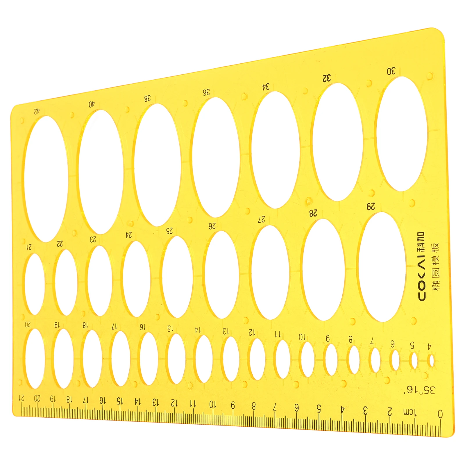 Ellipse Measuring Rulers Plastic Drawing Templates Transparent Geometric Scales Centimeter Stencils Architecture Design(Orange)