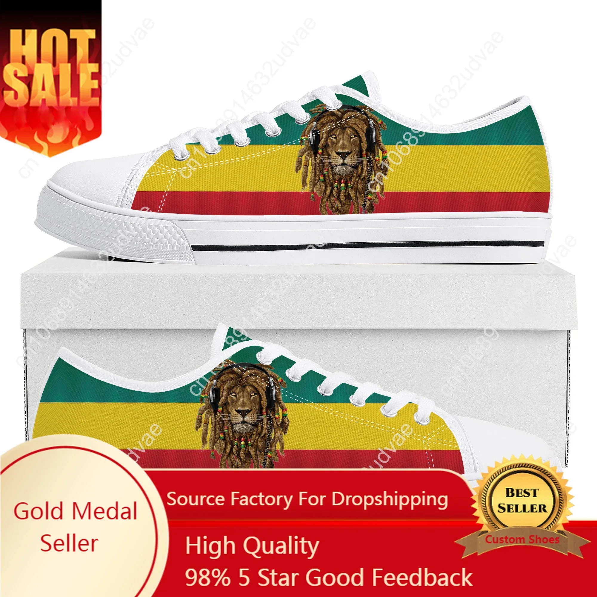 

Reggae Rastafarian Rasta Rastafari Lion Of Judah Low Top Sneakers Mens Womens Canvas Sneaker Casual Shoes Custom Shoe