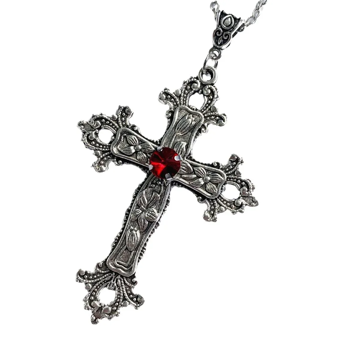 Punk Crystal Cross Pendant Necklace Women\'s Gothic Clavicle Necklace Necklace Aesthetic Jewelry Bijoux Party Gifts