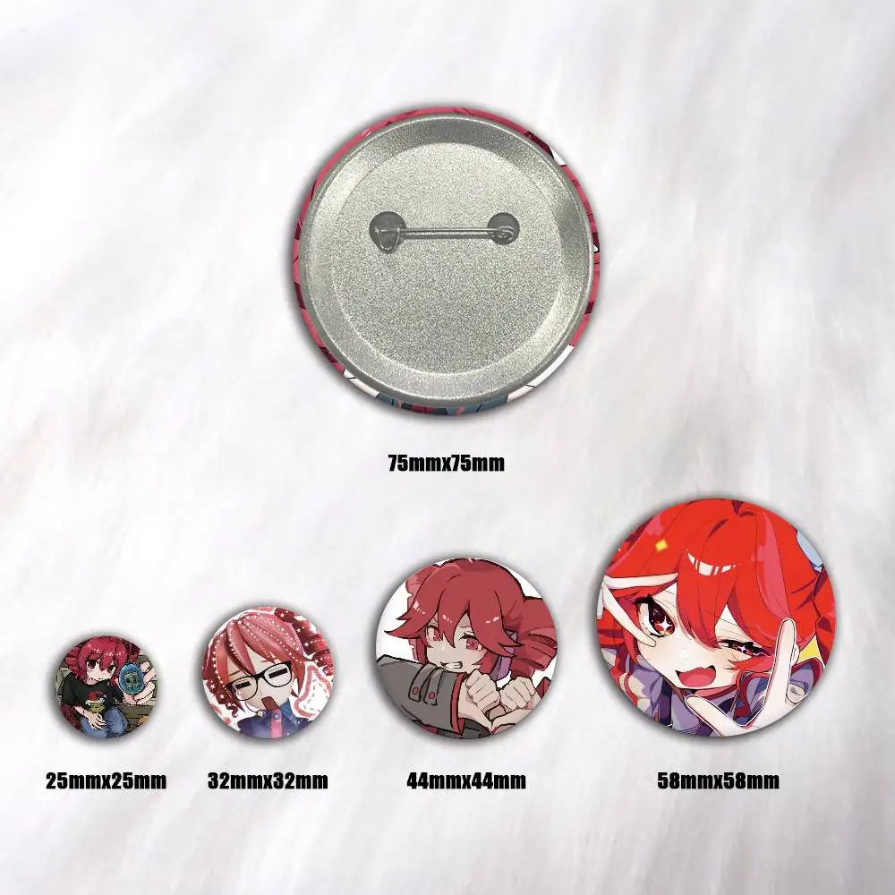 A-Kasane Teto Cartoon Round Brooches On Backpack Jacket Acrylic Button Pins Collection Gifts