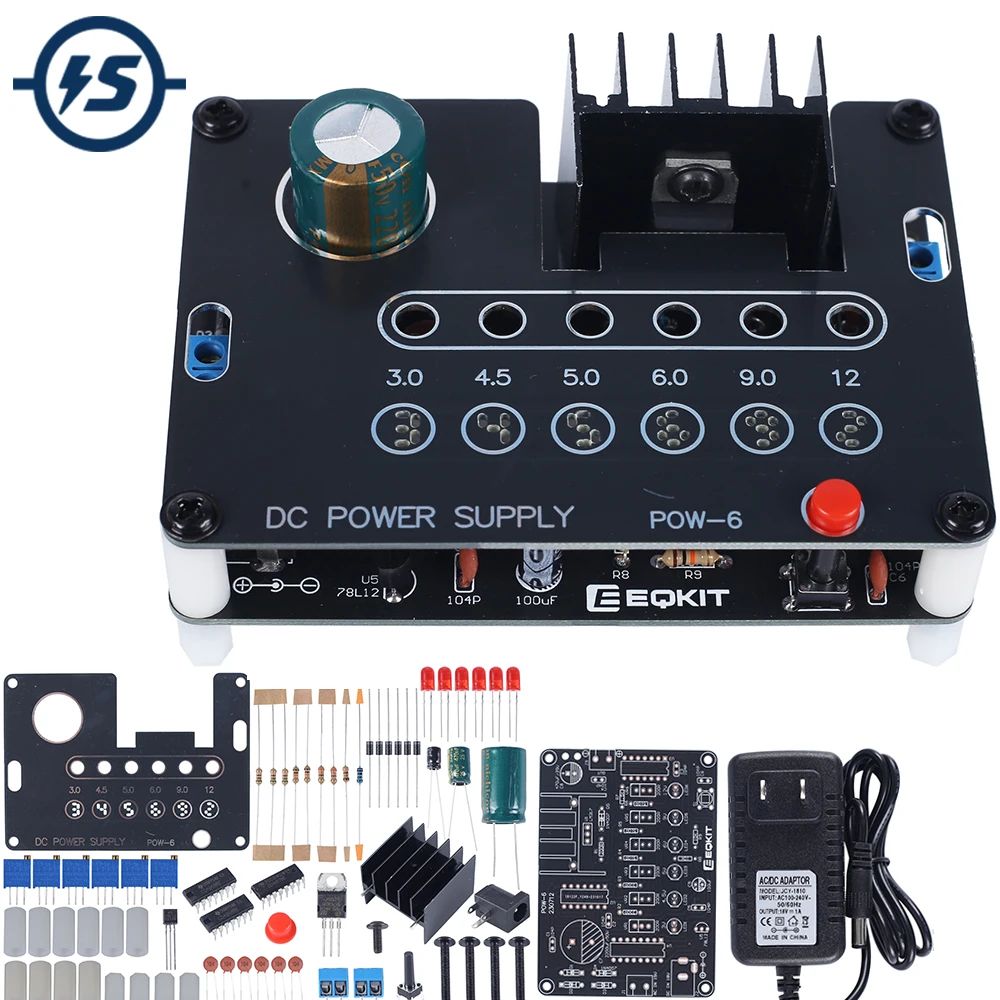 DIY Electronic Kit Step Down Power Supply Module Buck Voltage Converter AC15V/DC18V to DC 3/4.5/5/6/9/12V Soldering Practice