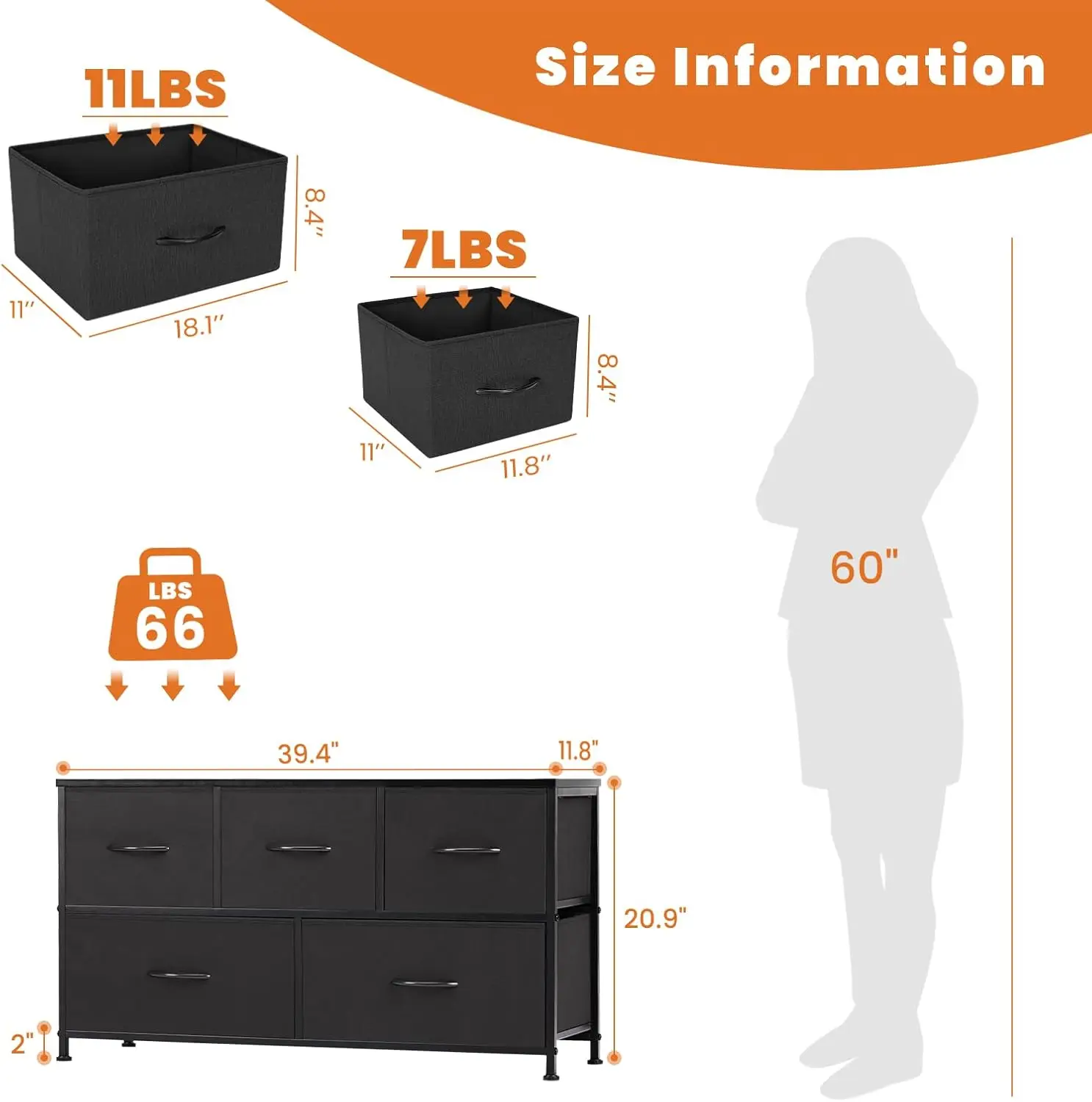 Commode à 5 tiroirs de proximité pour chambre à coucher, meubles de chambre d'enfant, petit tour de poitrine, unités d'évaluation de stockage pour vêtements, Cisco, bacs en tissu