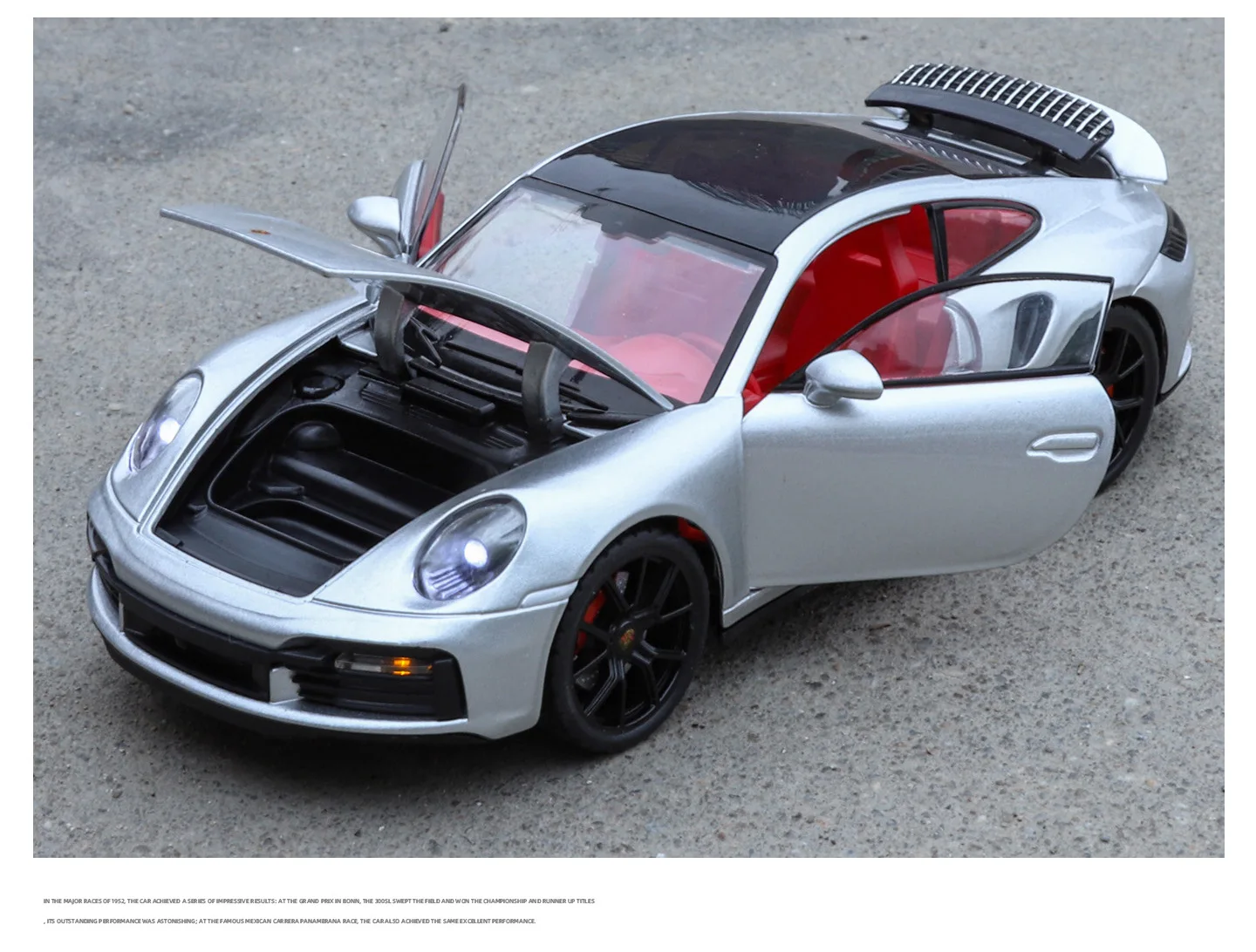 1:24 Porsche 911 992 Turbo S Legierung Sportwagen Modell Druckguss Metall Rennfahrzeug Auto Modell mit Simulation Sound und Licht Kinderspielzeug Geschenk – Detail 19
