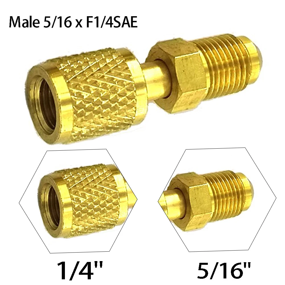 

1 Pc Male Brass Adapter For R410 R32 R22 Golden Brass With Solid Structure For Air Conditioner System Adapter Gold Adapter