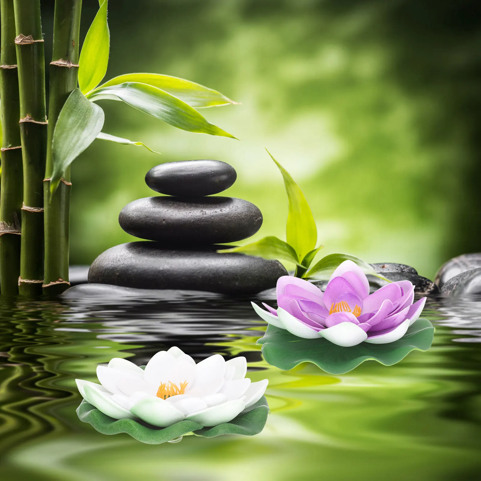 

6 Pcs Lotus Floating Pond naments Leaf Faux Plant Decor for Pool Fish Tank Floating Flowers Pond Home Garden EVA