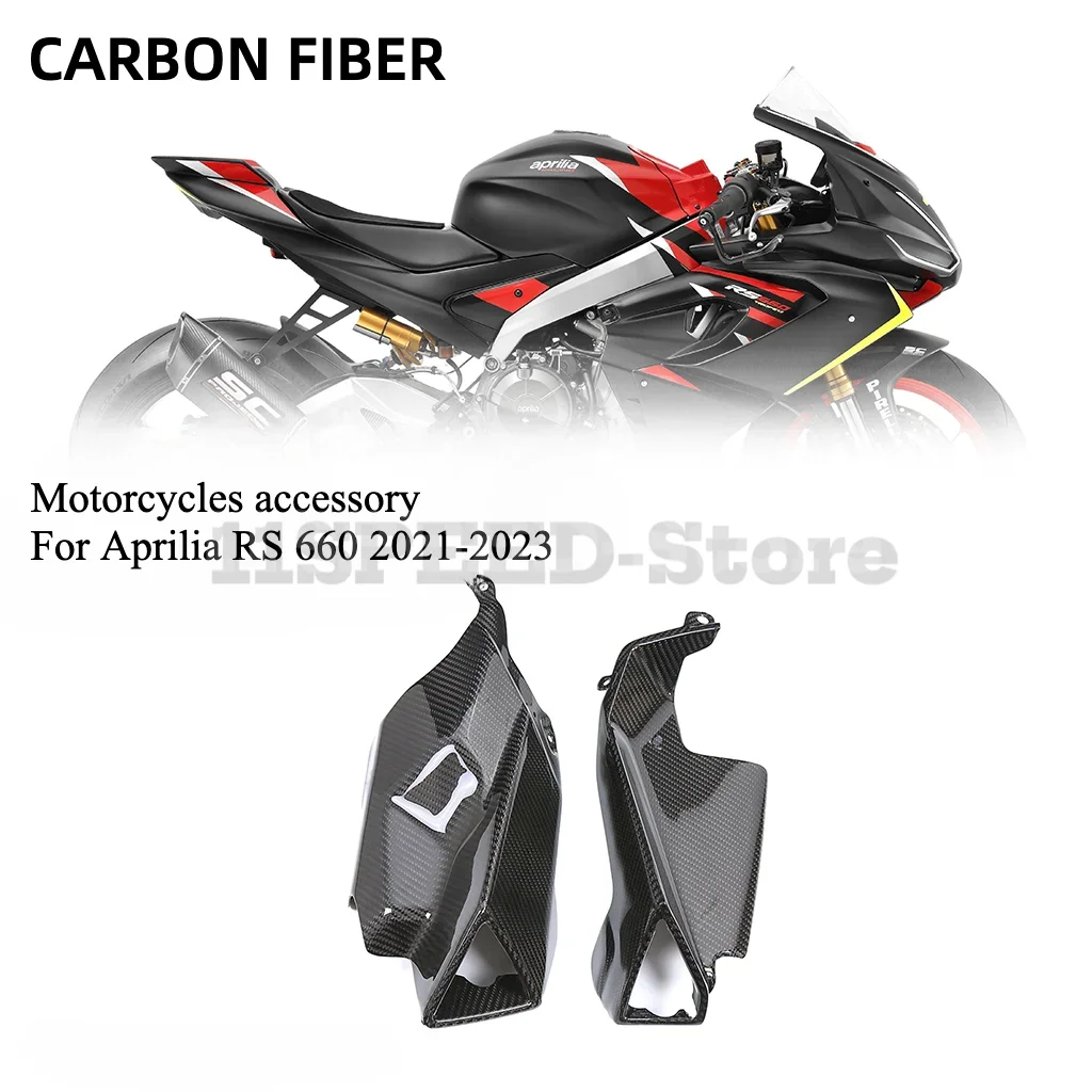 3K Carbon Fiber For Aprilia RS660 RS 660 Motorcycle Exhaust Pipe Cover Muffler Heat Shield Decor Guard Fairing Kits 2021-2023